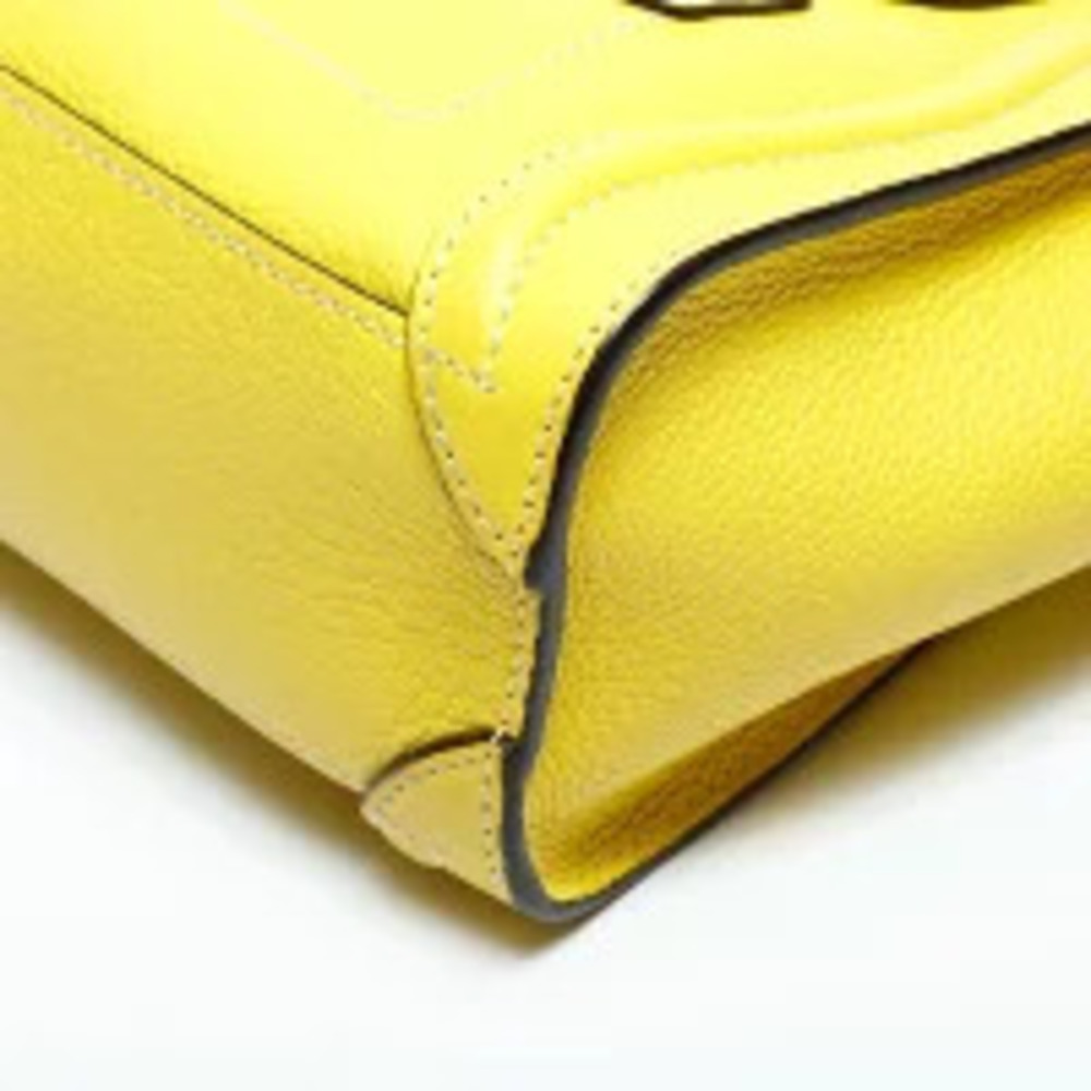 Celine Luggage Leather Handbag Yellow - Picture 7 of 13